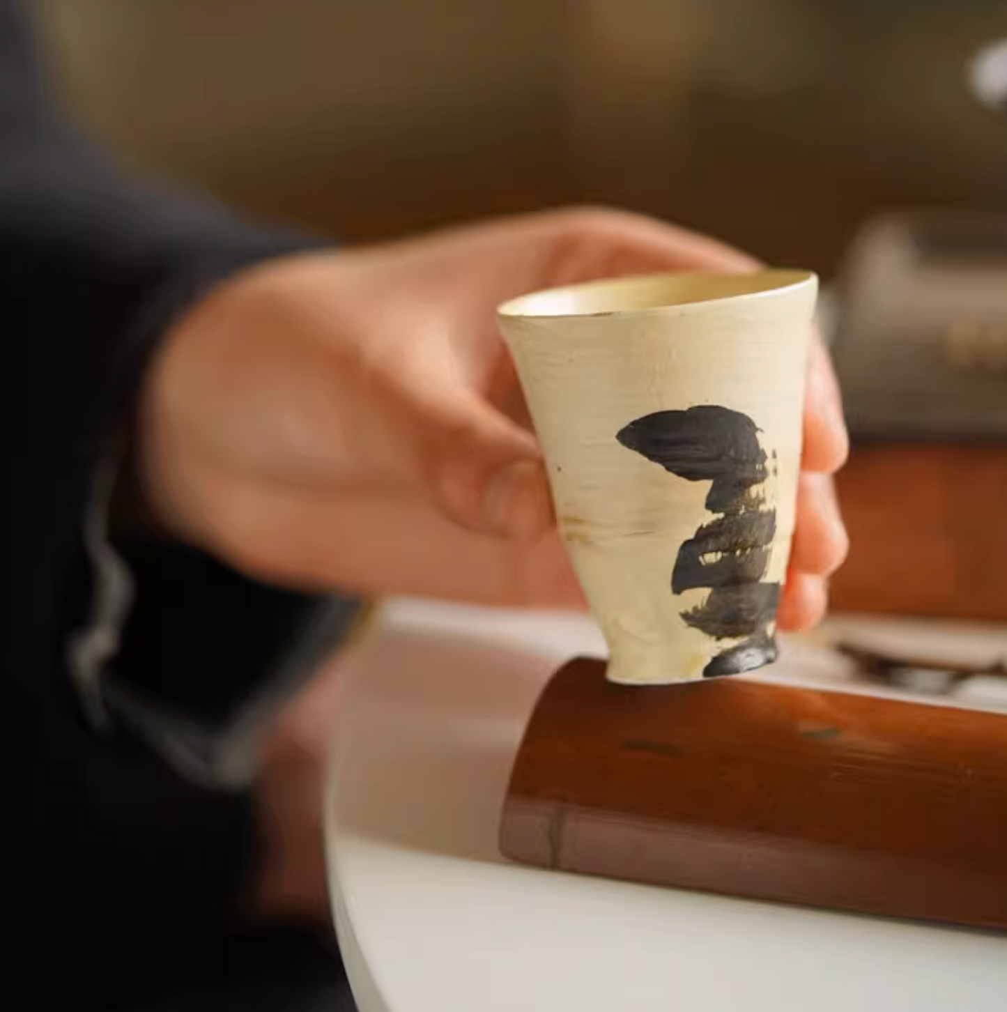 Black and White Ink Painting Jingdezhen Handcrafted Ceramic Tea Set