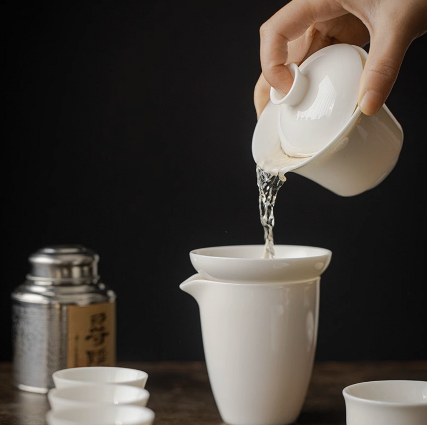 Handcrafted Ivory White Jade Ceramic Tea Set