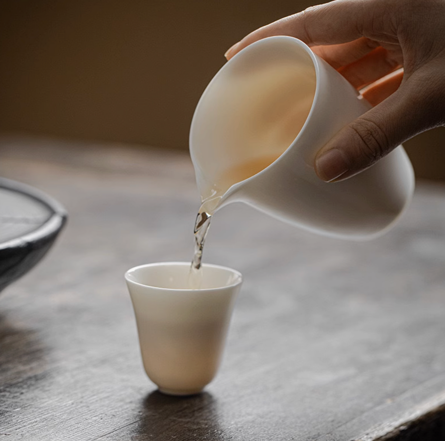 Handcrafted Ivory White Jade Ceramic Tea Set