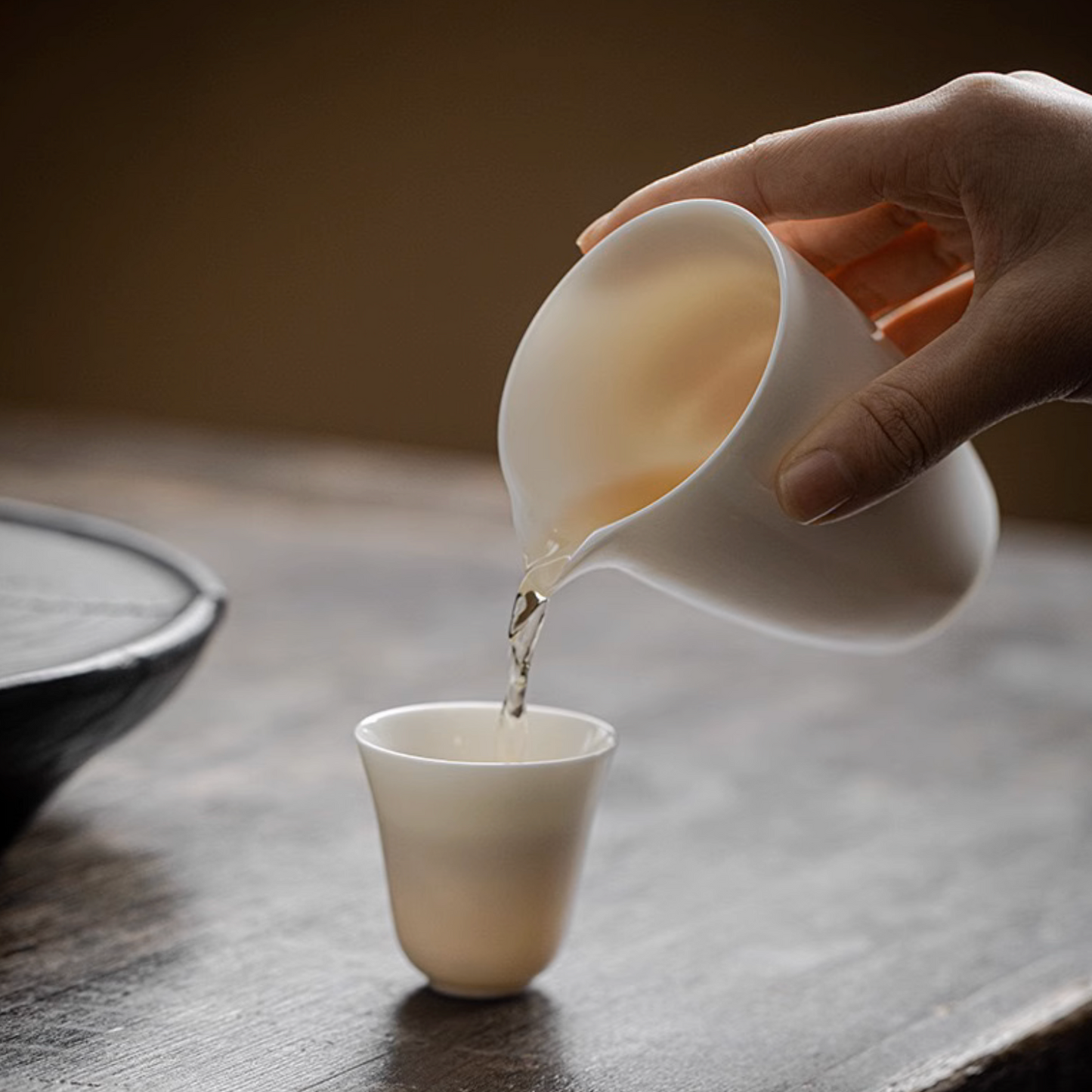 Handcrafted Ivory White Jade Ceramic Tea Set