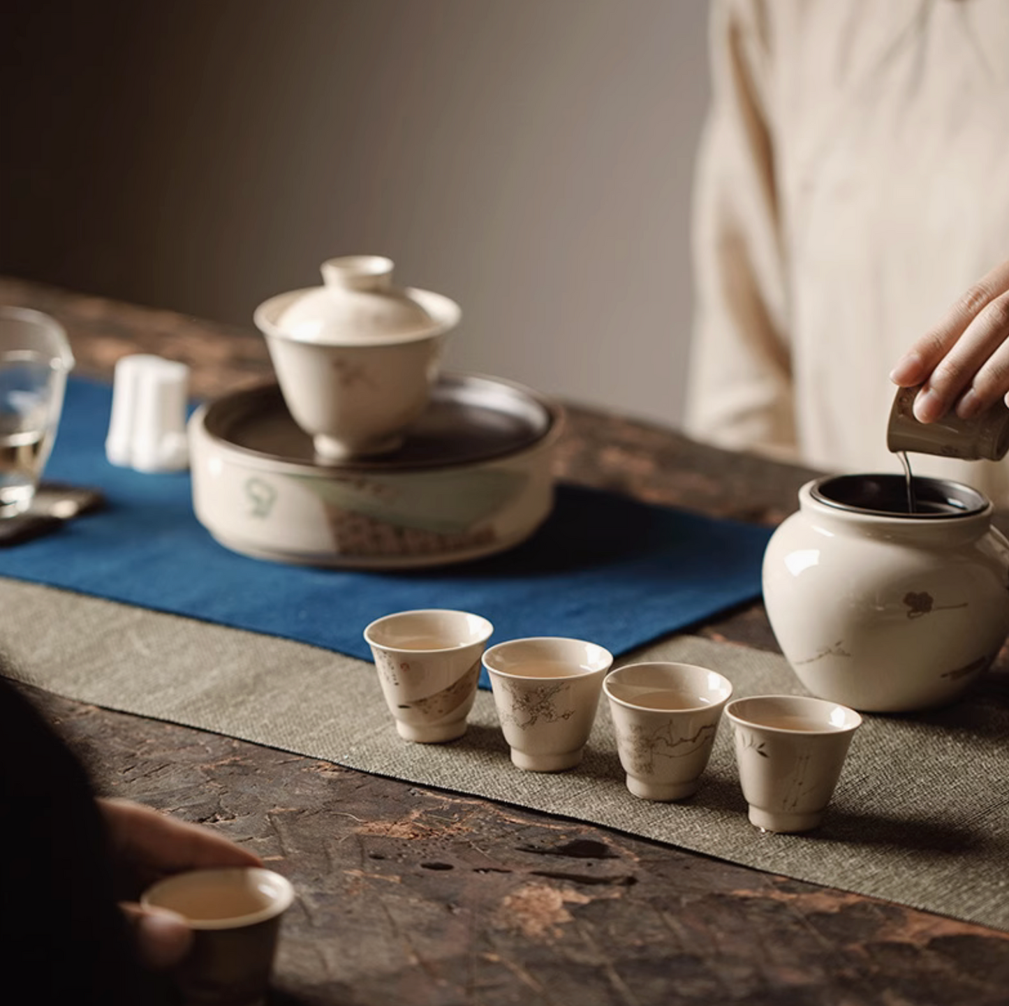 Vegetal Ash Glaze Color Gift Box Home Tea Set
