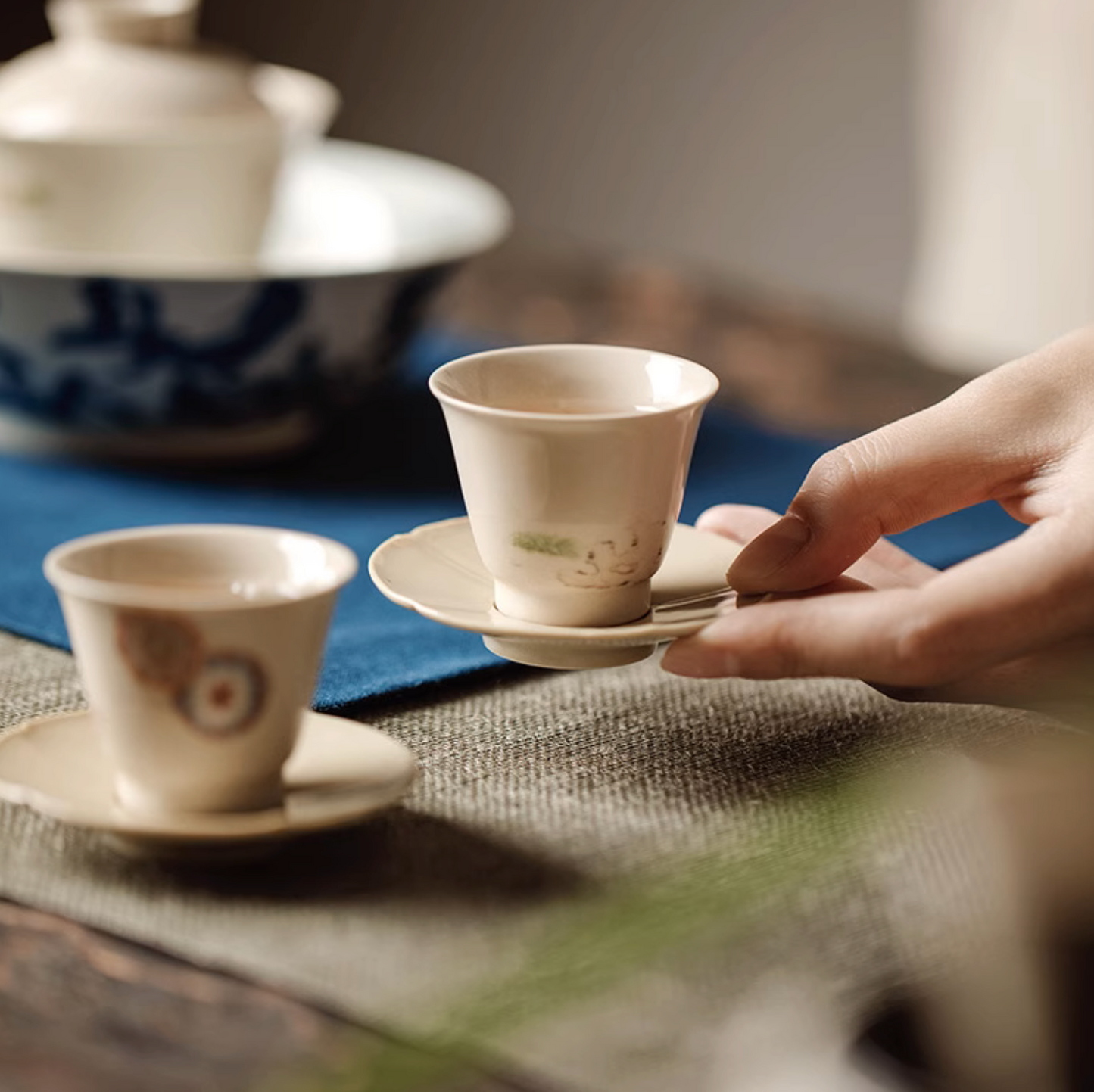Vegetal Ash Glaze Color Gift Box Home Tea Set
