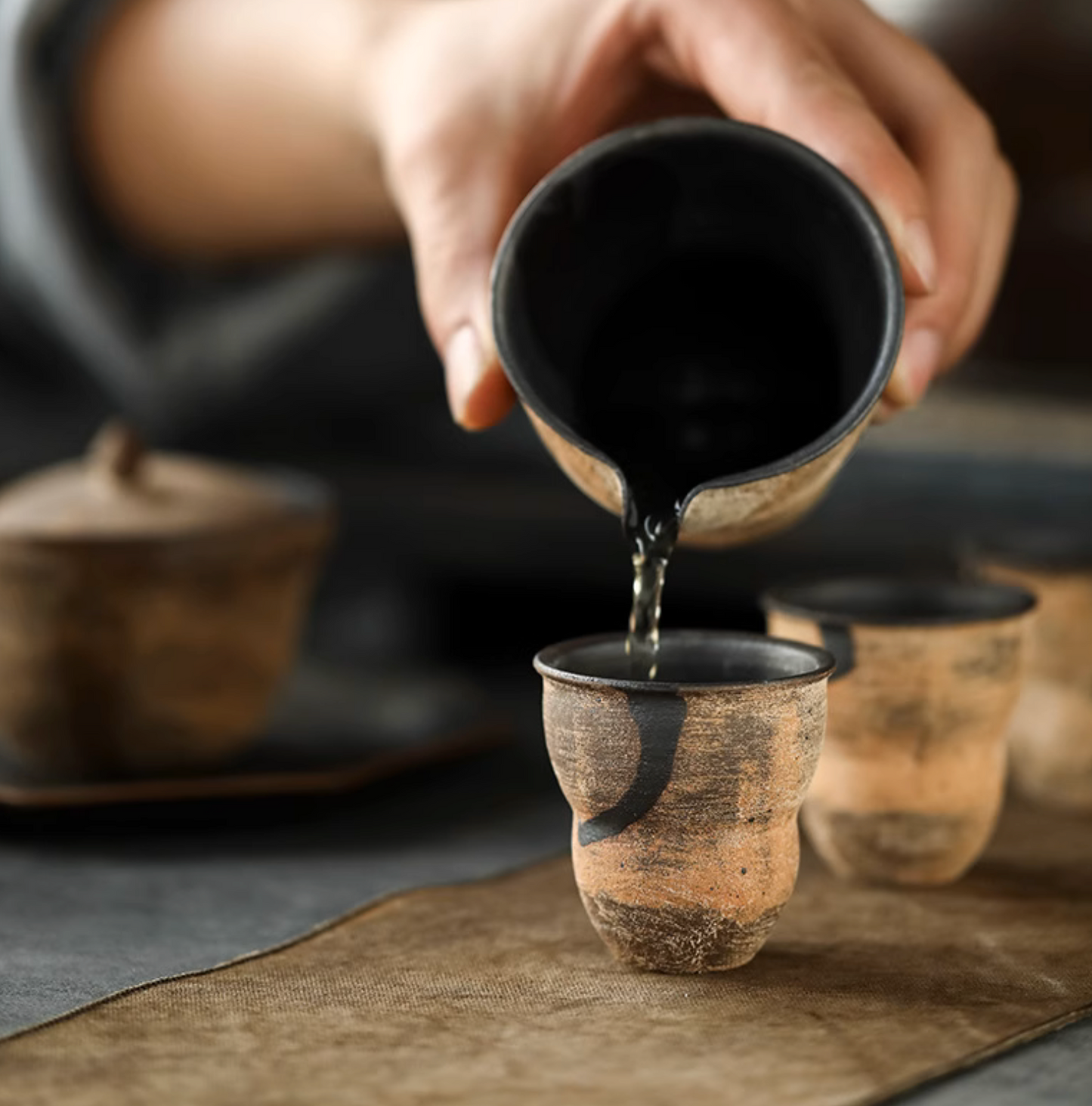 "FULU" Artistic Ceramic Tea Set from Jingdezhen