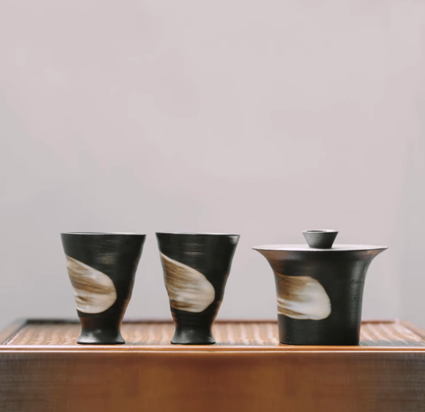 Black and White Ink Painting Jingdezhen Handcrafted Ceramic Tea Set