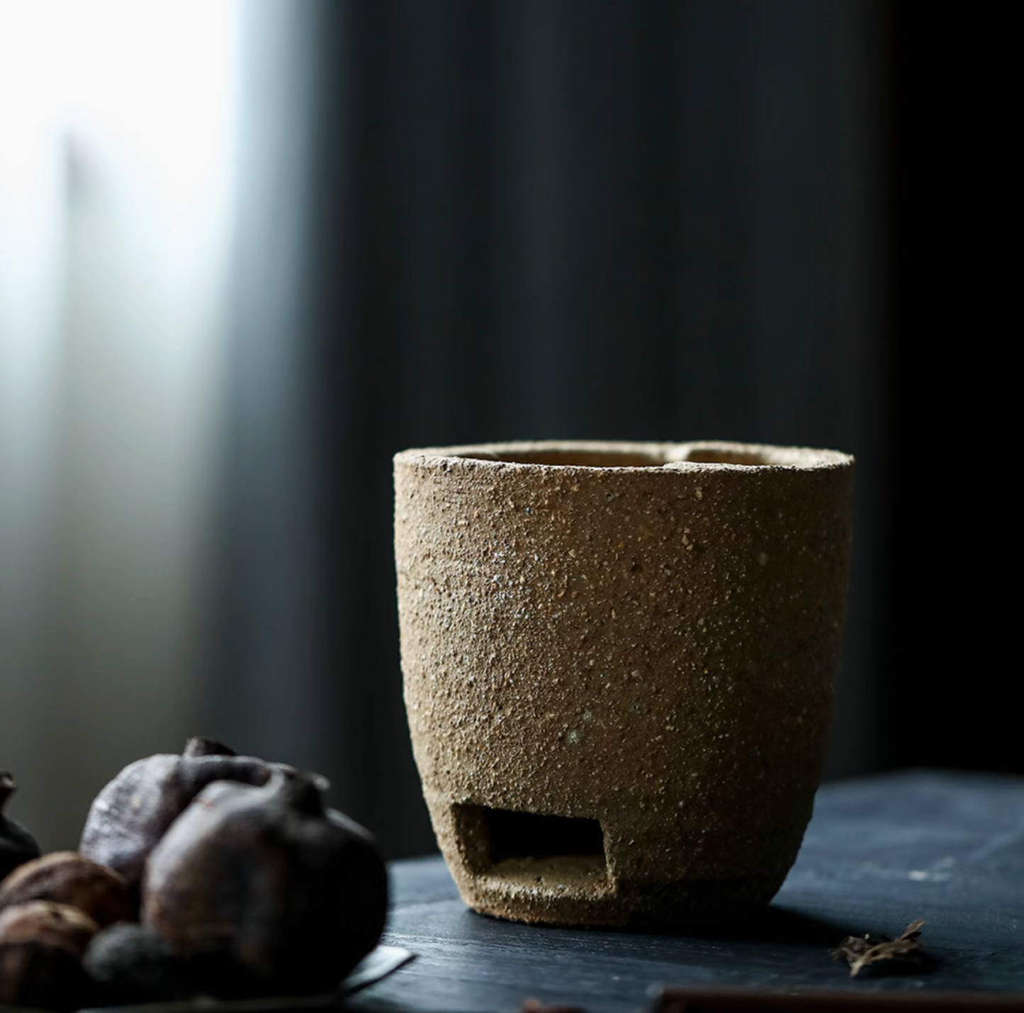 Handcrafted Jingdezhen Wood-Fired Ash Glaze Tea Brewing Stove Stove - Charcoal & Alcohol Dual-Use