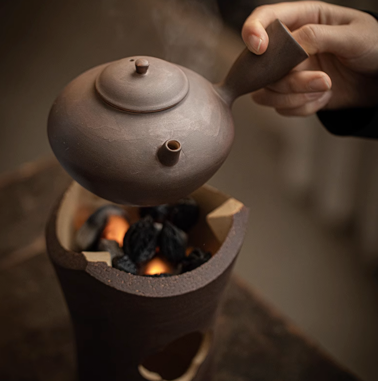 “Ruyi" Charcoal-fired Pottery Stove Tea Set-Home Use for Boiling Tea and Water