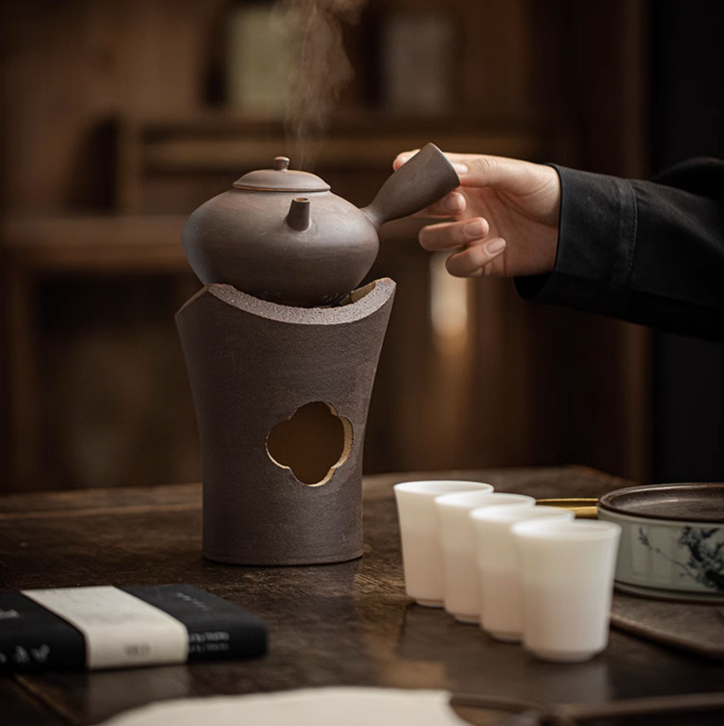 “Ruyi" Charcoal-fired Pottery Stove Tea Set-Home Use for Boiling Tea and Water